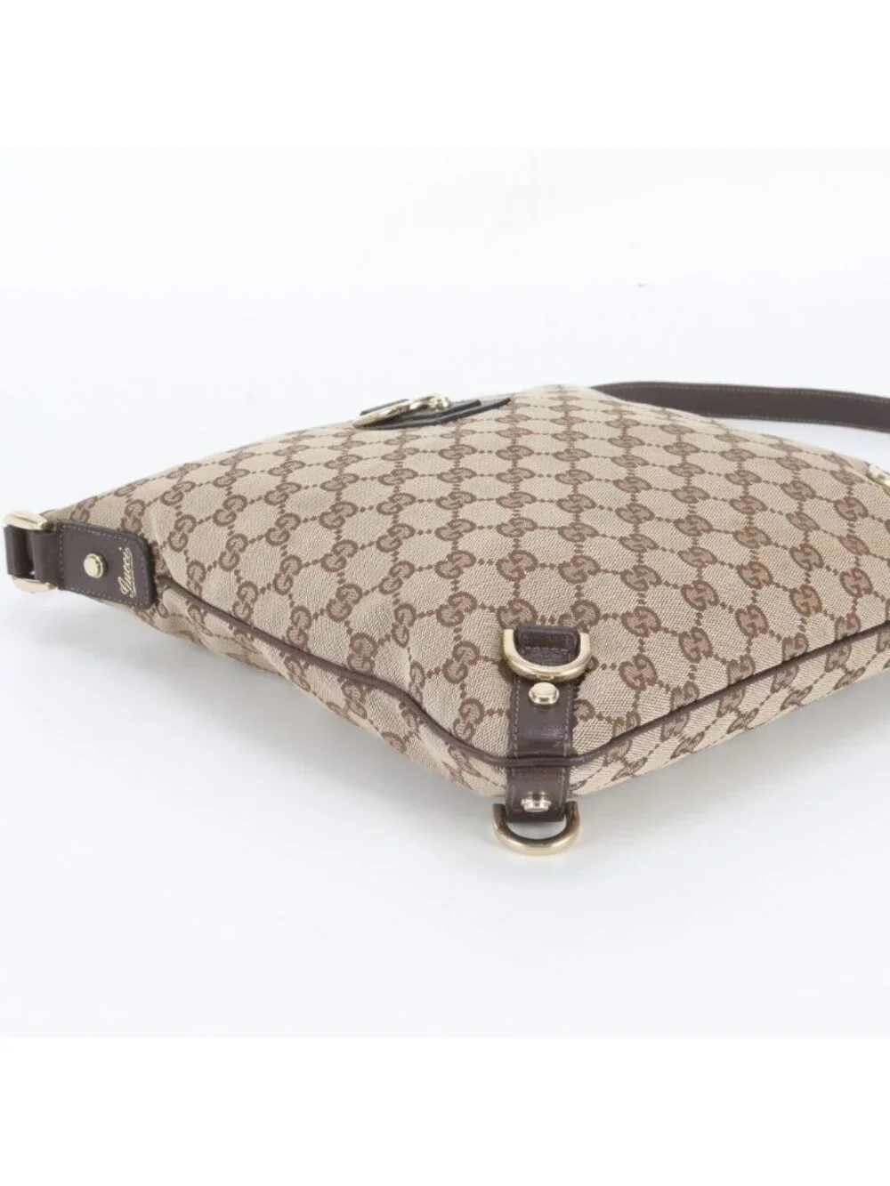 Gucci GG Canvas Abbey Leather Shoulder Bag Crossbody Messenger Business